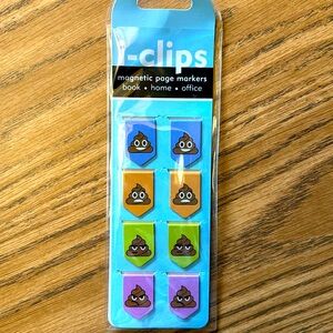 NEW set of 8 i-clips Poop Emoji Magnetic Page Markers